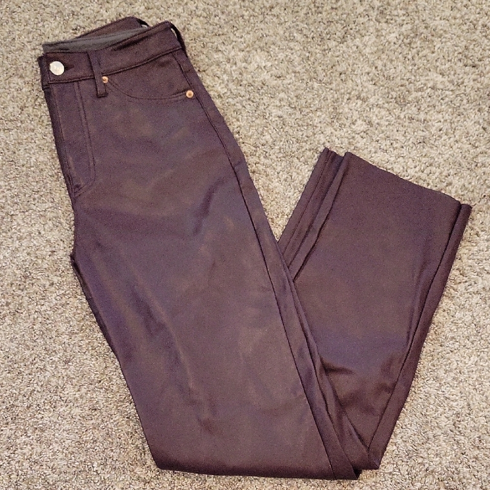 Express Deep Plum Leather Pants
